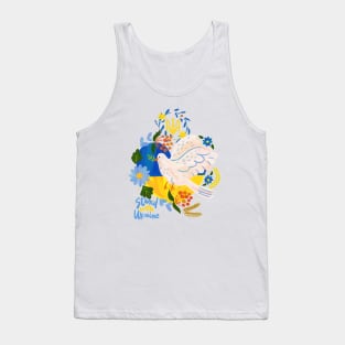 Stand with Ukraine. White dove Tank Top